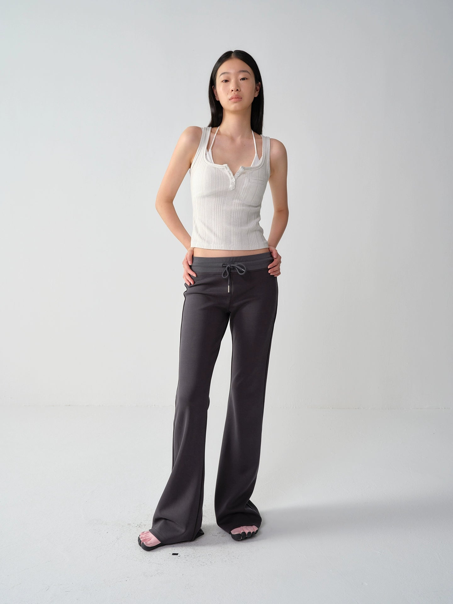 Modal Low-Waist Flared Pants