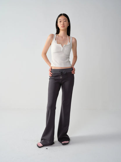 Modal Low-Waist Flared Pants