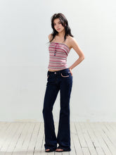 Micro-flare Tweed Low-waist Trousers - CHINASQUAD