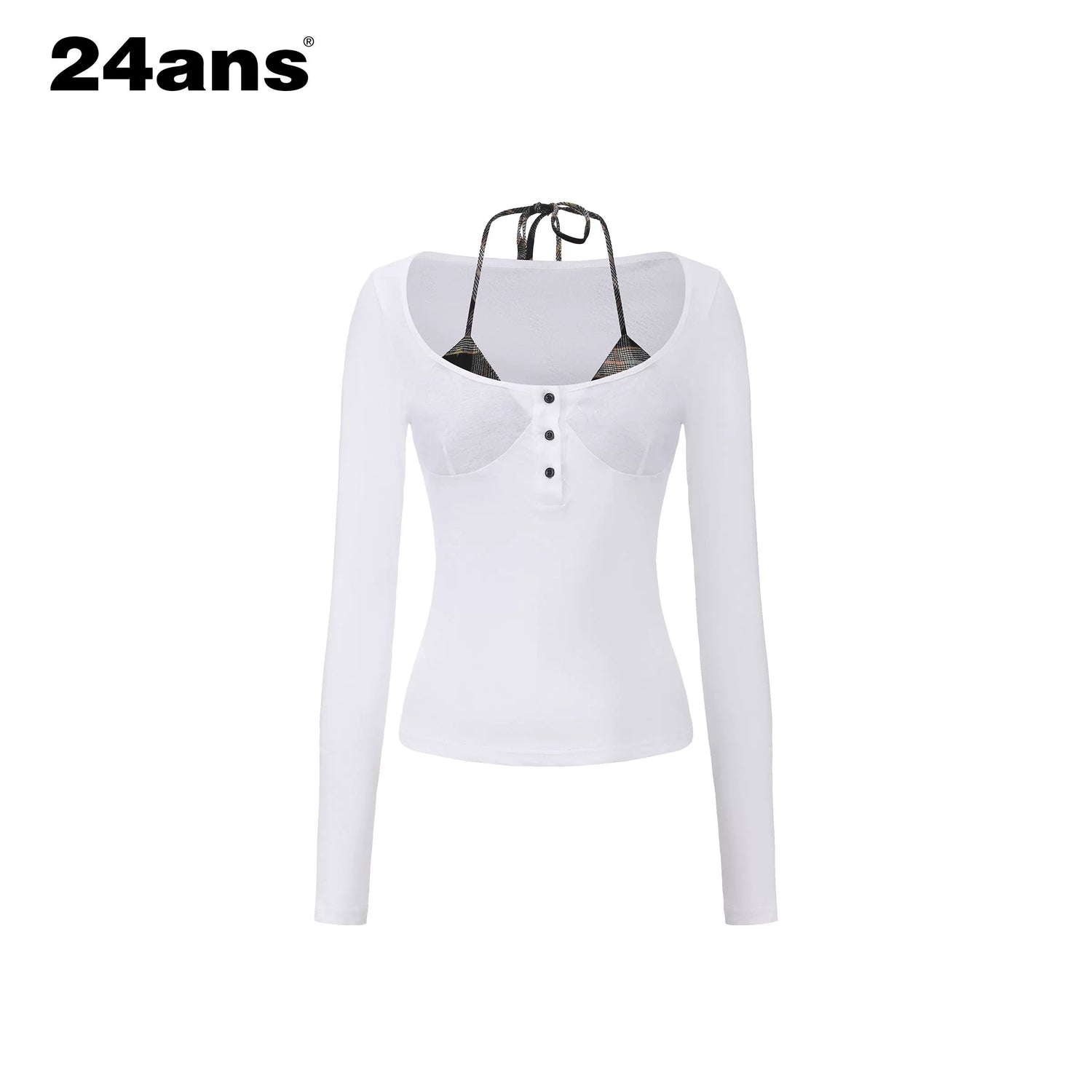 Y2K Grunge Washed Off-Shoulder Layered Long Sleeve Top