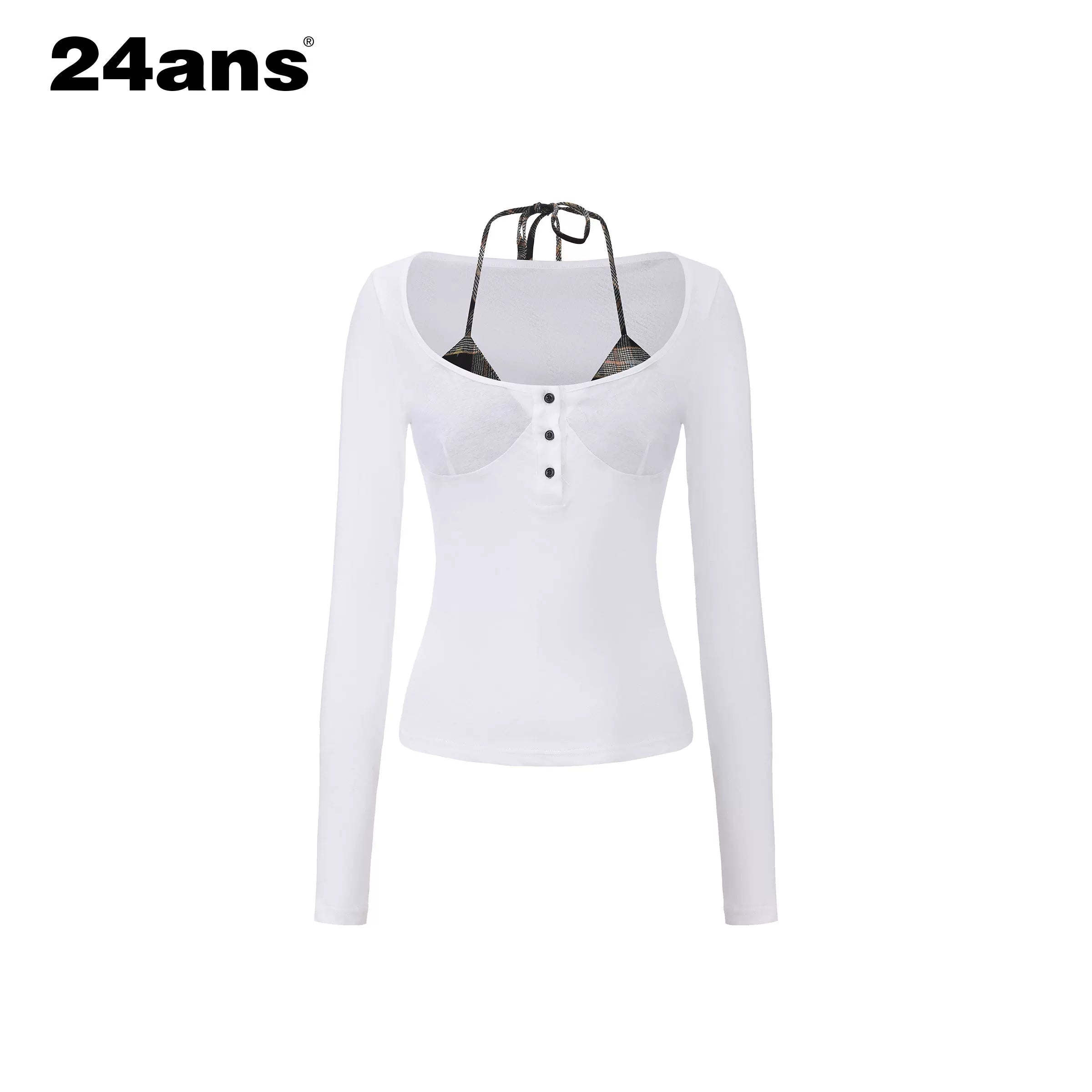 Y2K Grunge Washed Off-Shoulder Layered Long Sleeve Top