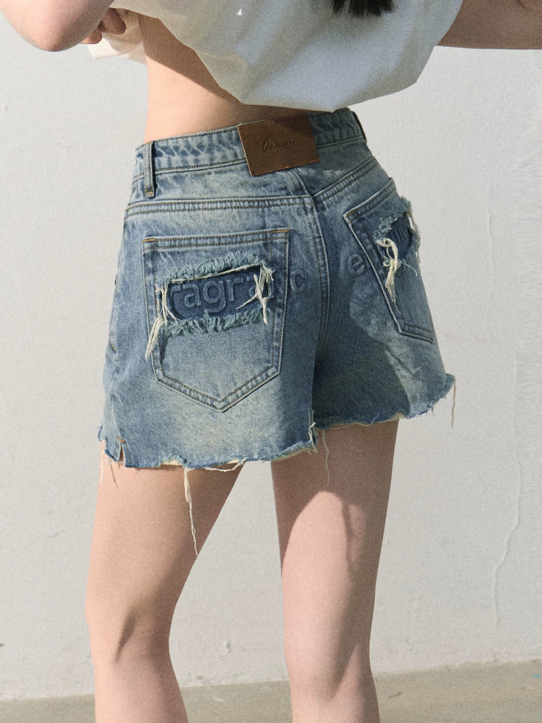 Faded Trace Vintage Distressed Denim Shorts