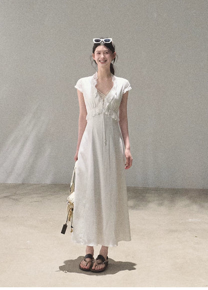 Lyocell Linen Tie-Waist Dress