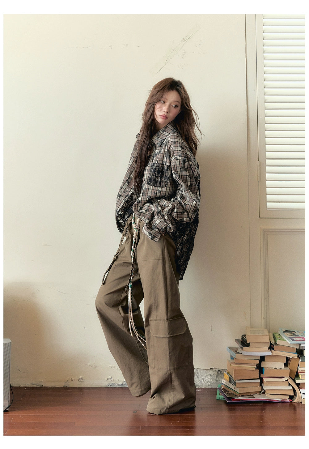 Loose-fitting Straight-leg Pants with Large Pockets