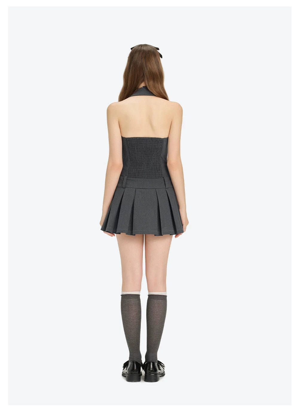 Halter-Neck Tailored Mini Dress