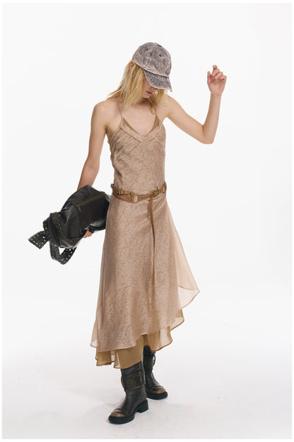 Vintage Layered Halter Dress