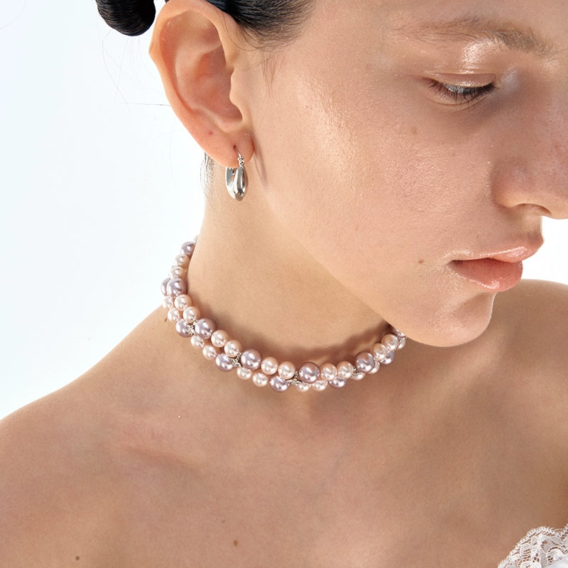 Double Layer Pearl Choker Necklace