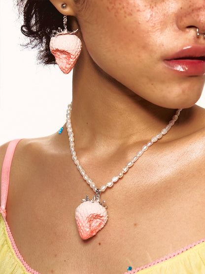 Strawberry Natural Baroque Pearl Necklace