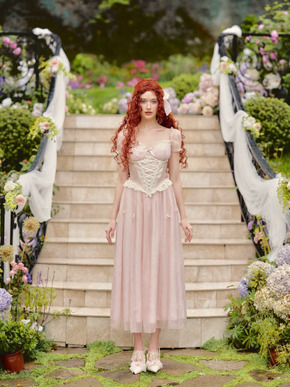 Pink Mist Fairy Corset Maxi Dress