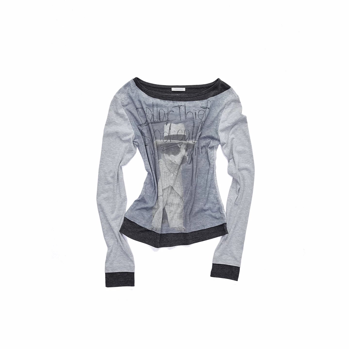 Layered-Effect Graphic Long-Sleeve T-Shirt