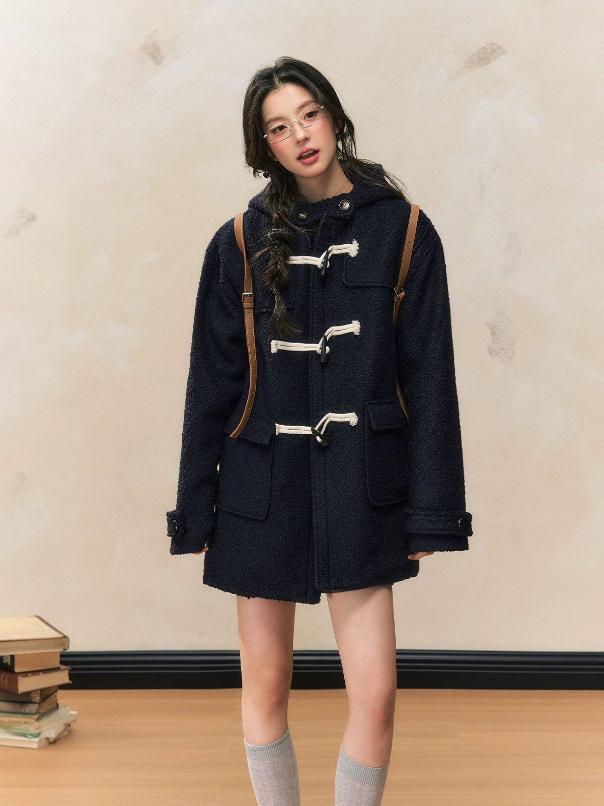 Navy duffle coat best sale