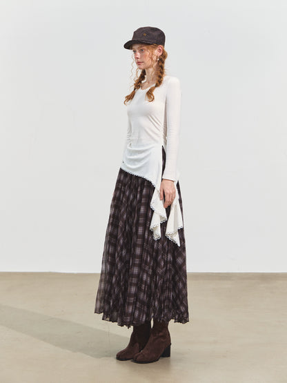 Asymmetric Ruched Sweetheart Neck T-Shirt