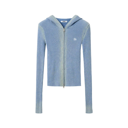 Slim-Fit Cotton Hooded Knit Cardigan