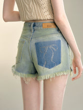 Blue  Rhinestone Butterfly Bow Shorts - CHINASQUAD