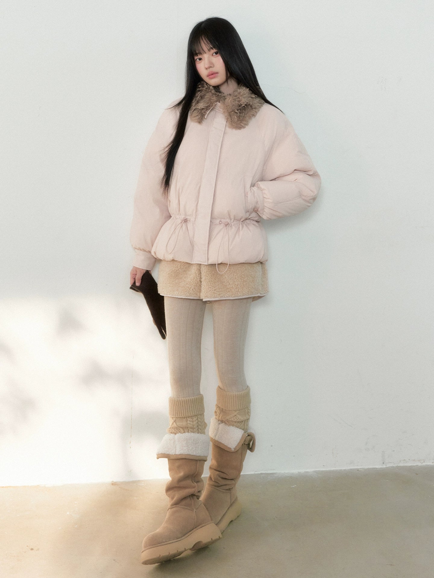 Fur Collar Sweet Puffer Down Jacket