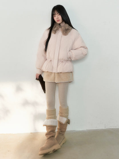 Fur Collar Sweet Puffer Down Jacket