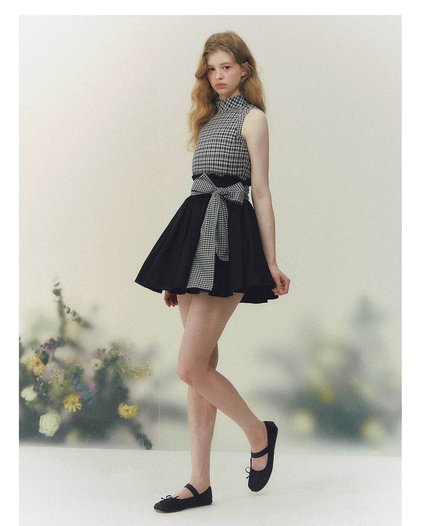Princess Diary Checkered Puff Dress
