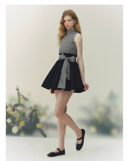 Princess Diary Checkered Puff Dress