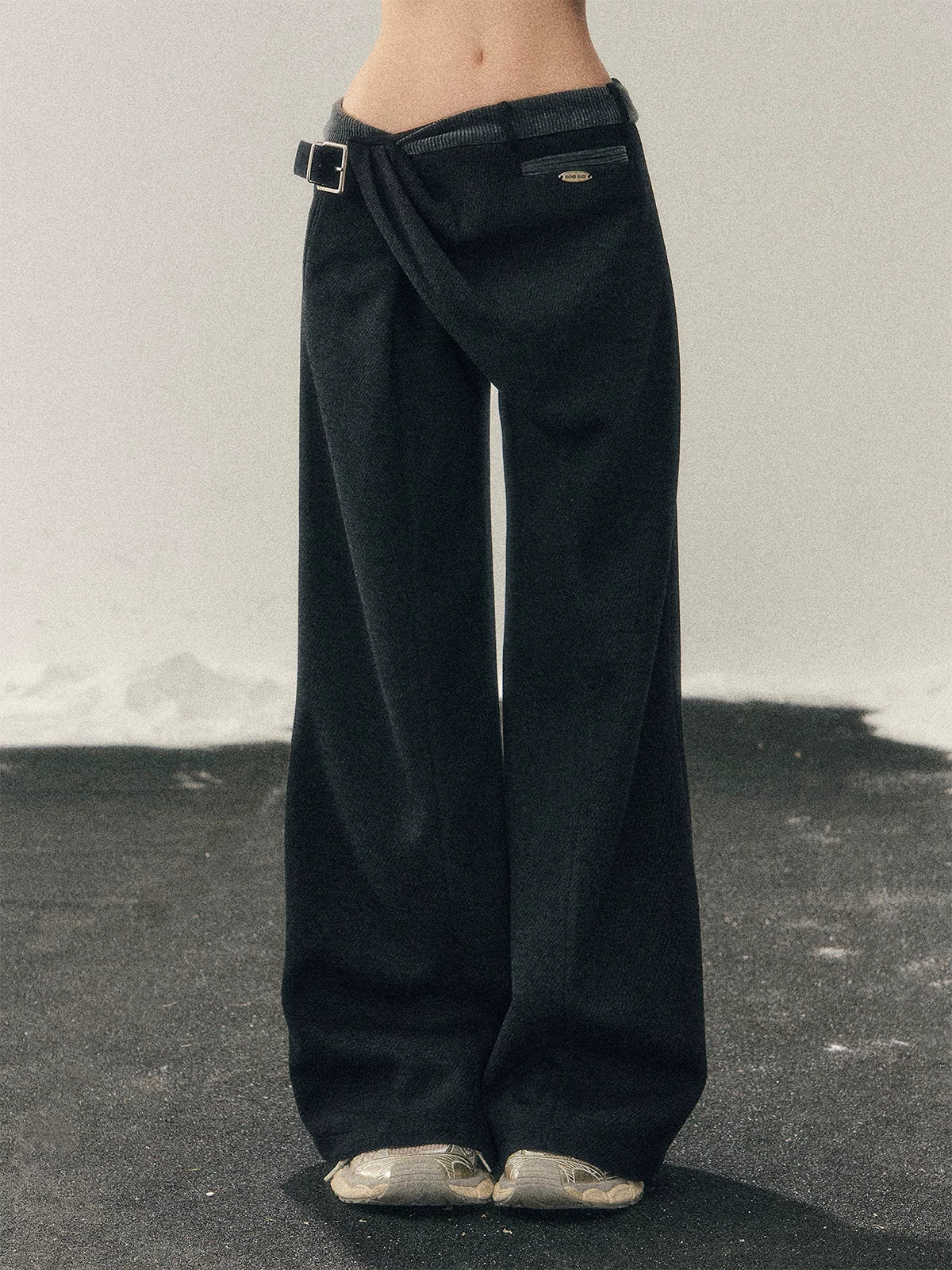 Korean Fleece-Lined Wide-Leg Pants