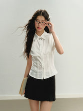 White Cinched Waist Short-Sleeve Shirt - CHINASQUAD