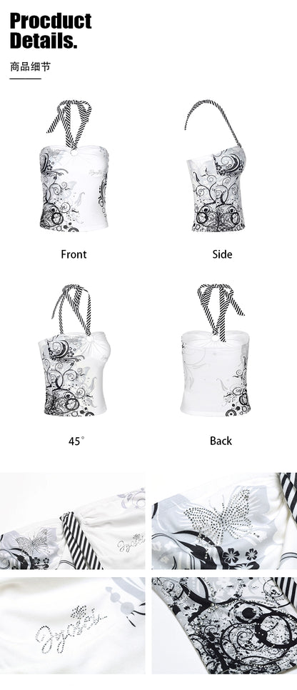 Rhinestone Halter Top &amp; Maxi Skirt Set