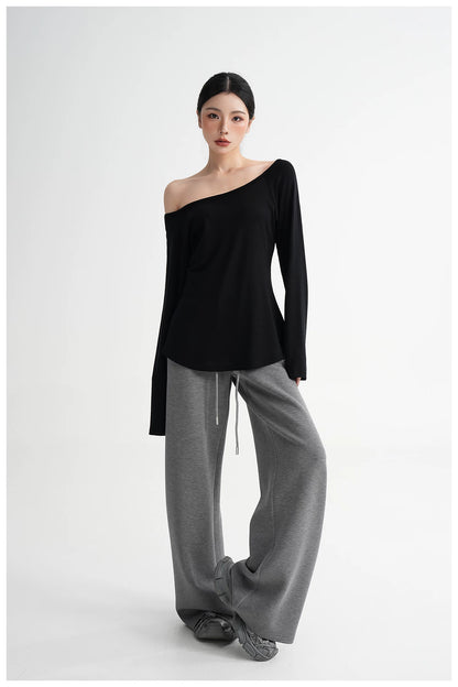 Waist-Cinching Fitted Long Sleeve T-Shirt