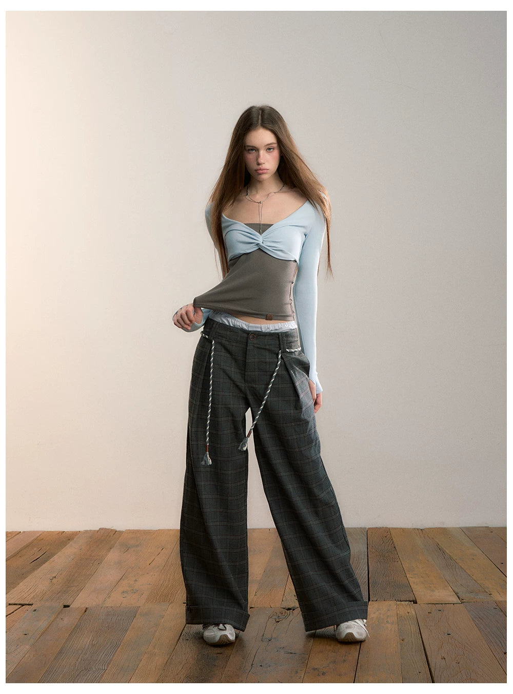 Tube-Top Slim-Fit Long Sleeve T-Shirt