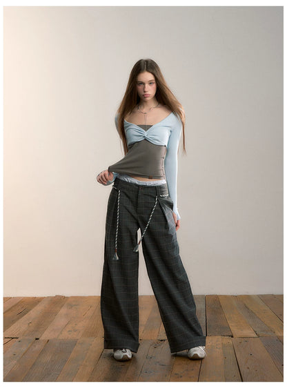 Tube-Top Slim-Fit Long Sleeve T-Shirt