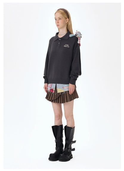 Plaid Bear Polo Sweater