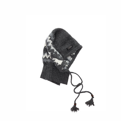 Fair Isle Pony Jacquard Knit Balaclava Hat