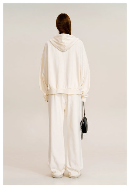 Washed Wide-Fit Zip-up Hoodie