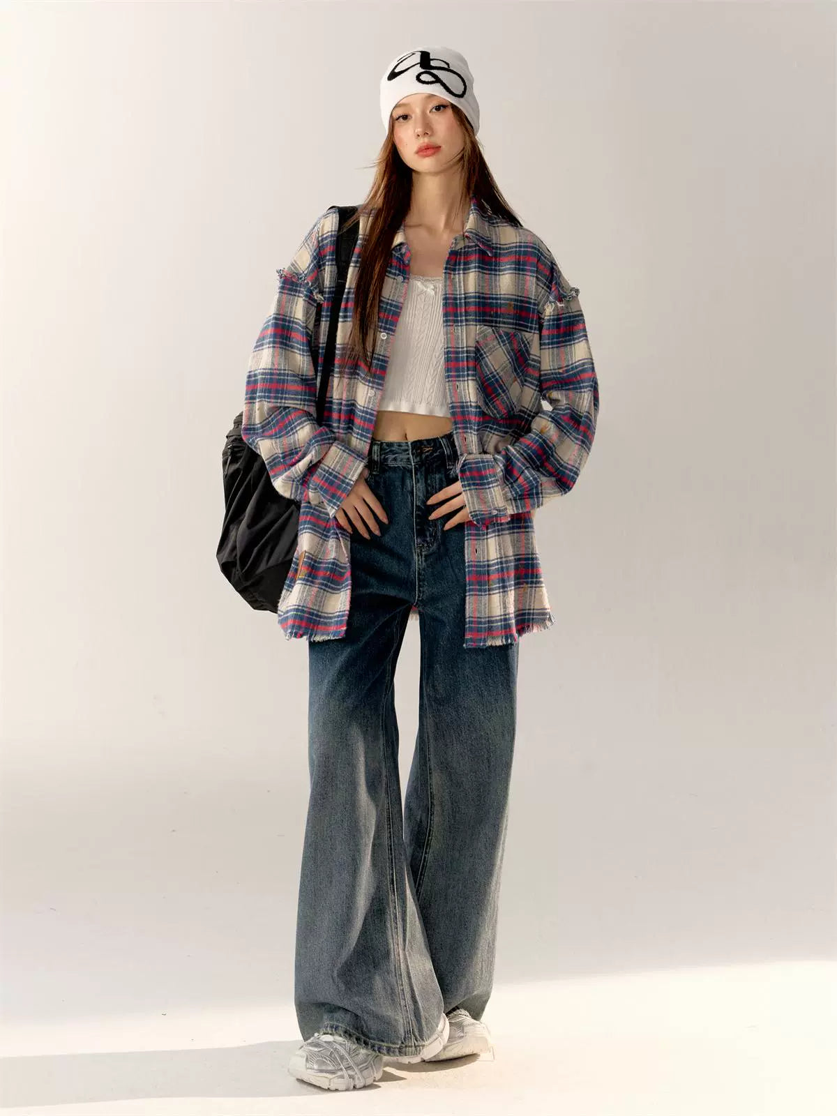 Black &amp; Blue Vintage Plaid Shirt