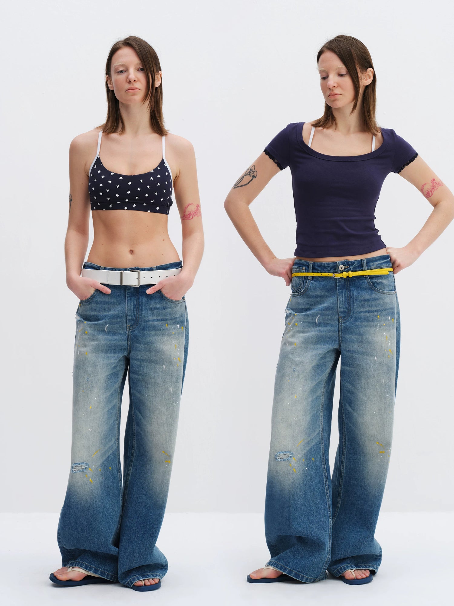 Star Print Racerback Sports Bra