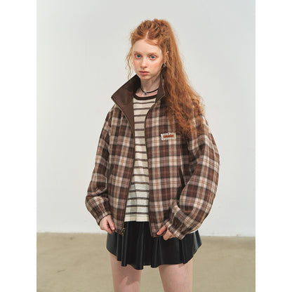 Vintage Reversible Stand-Collar Jacket
