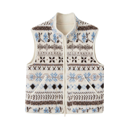 Fair Isle Fleece Knit Vest