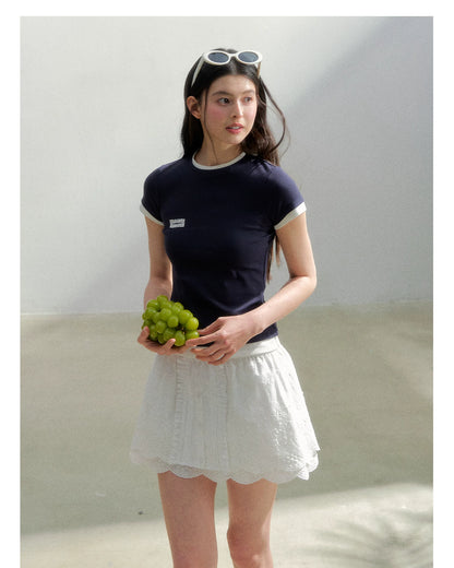 Oxygen Cotton Contrast Trim Slim Fit Tee