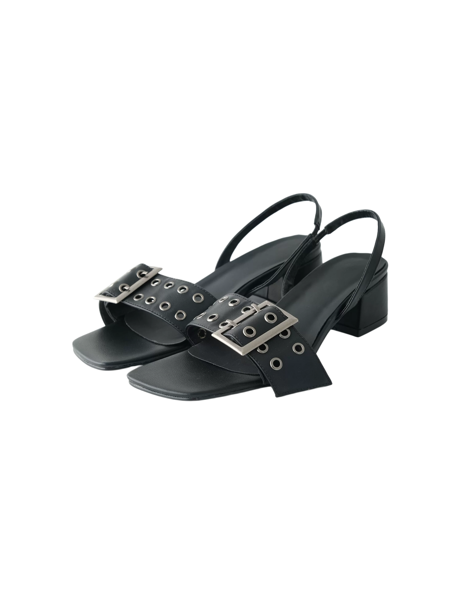 One-Line Square-Toe PU Sandals