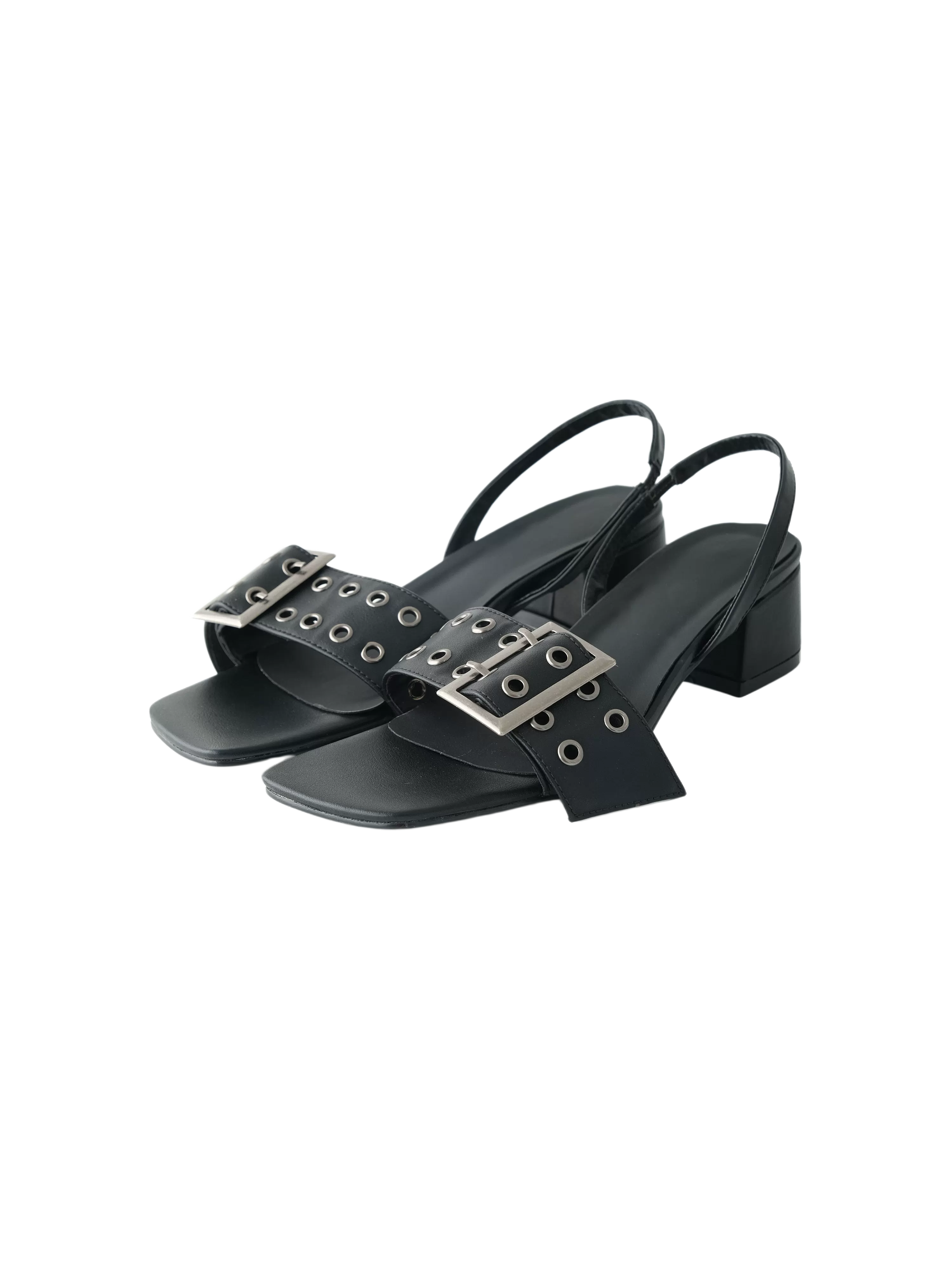 One-Line Square-Toe PU Sandals