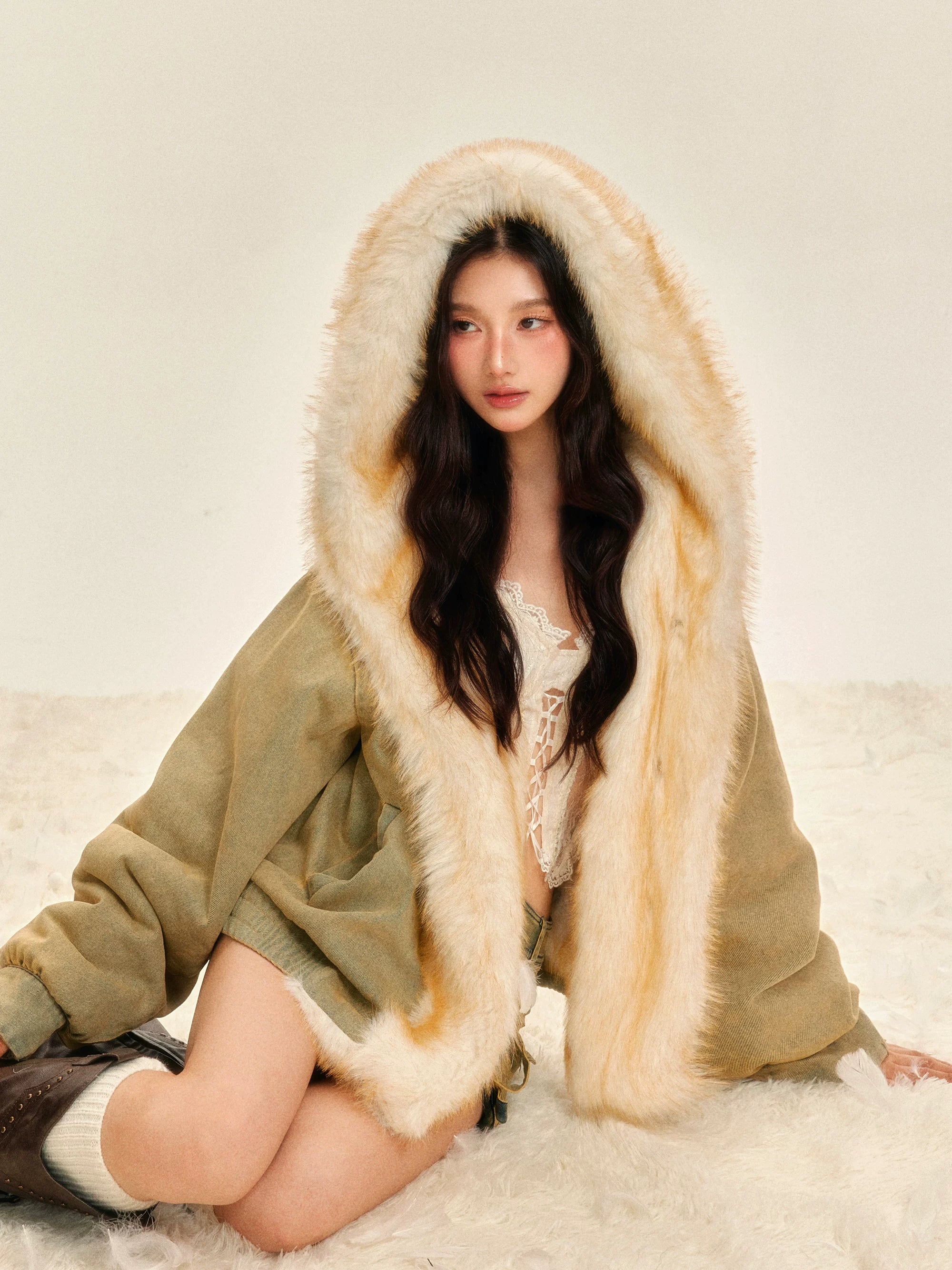 Reversible Eco-Faux Fur Denim Jacket