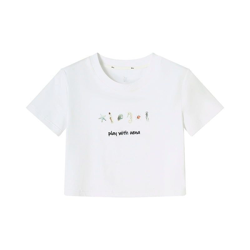White Letter Print T-shirt