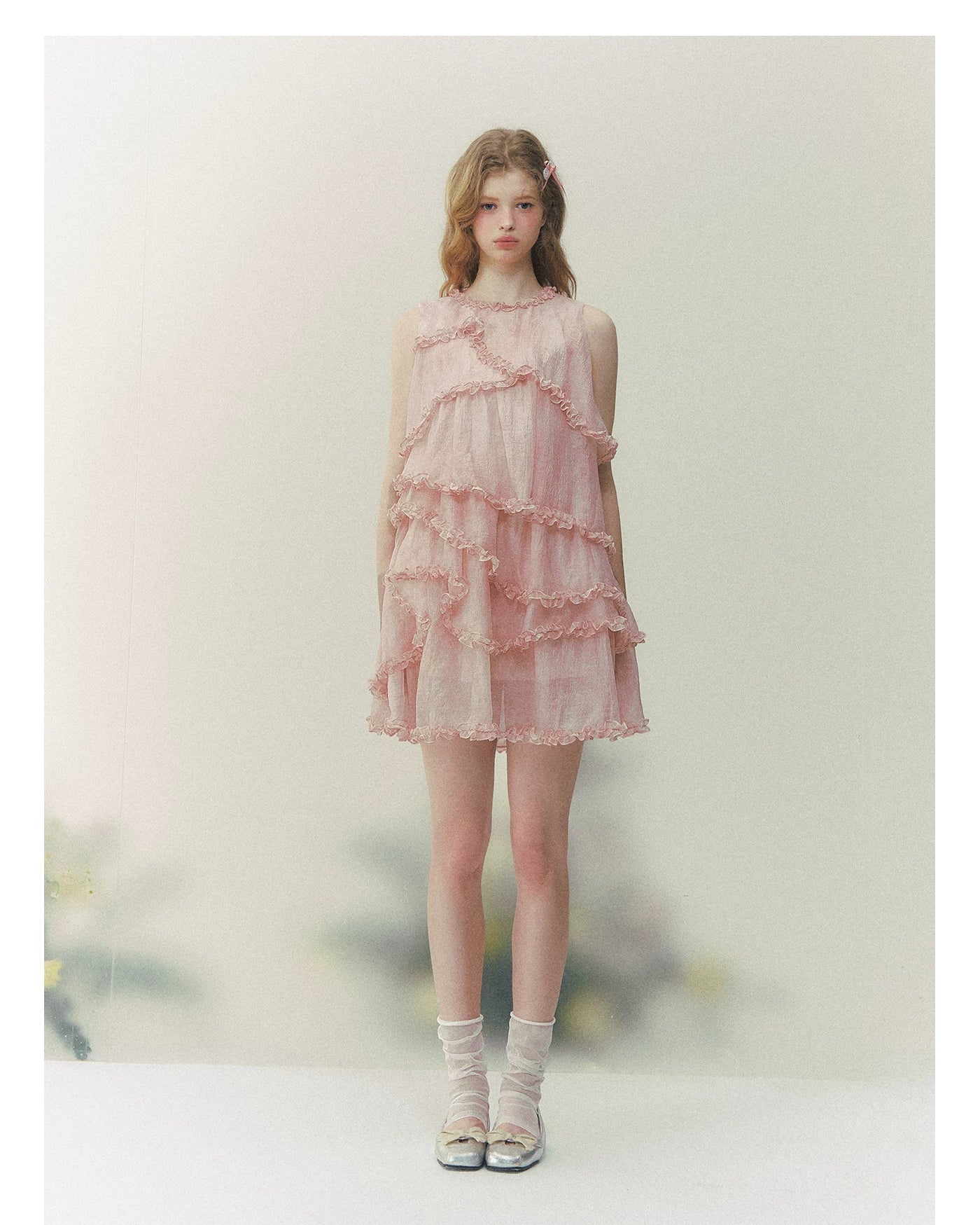 Pink Mist Tiered Ruffle Dress
