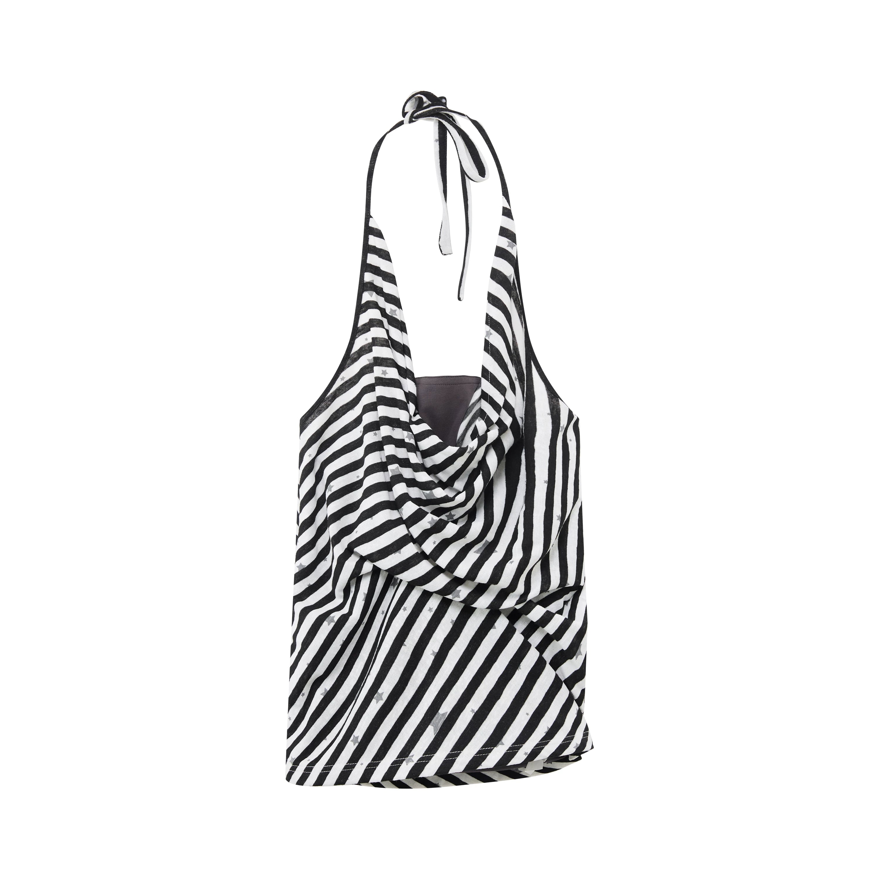 Star Stripe Draped Halter Camisole
