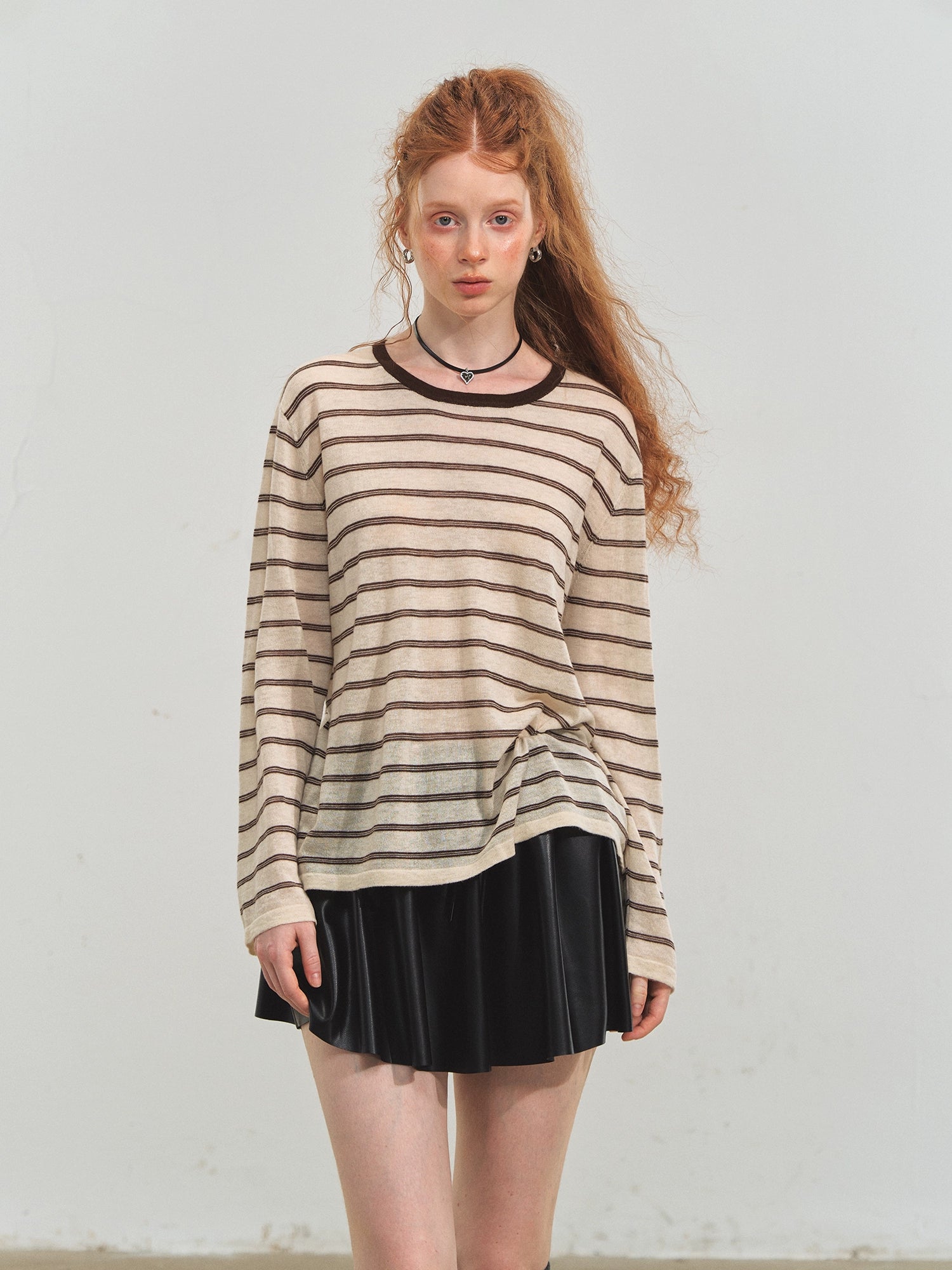 Retro Stripe Versatile Knit T-Shirt