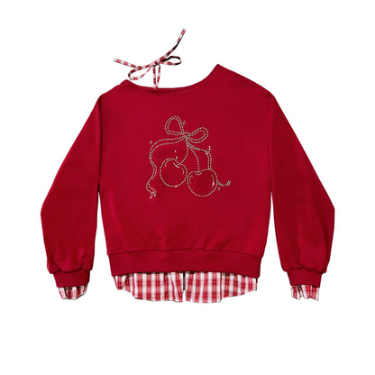 Faux Layered Off-Shoulder Sweatshirt