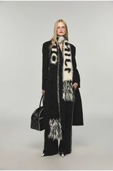 Letter Tassel Mink Fur Embossed Scarf - CHINASQUAD