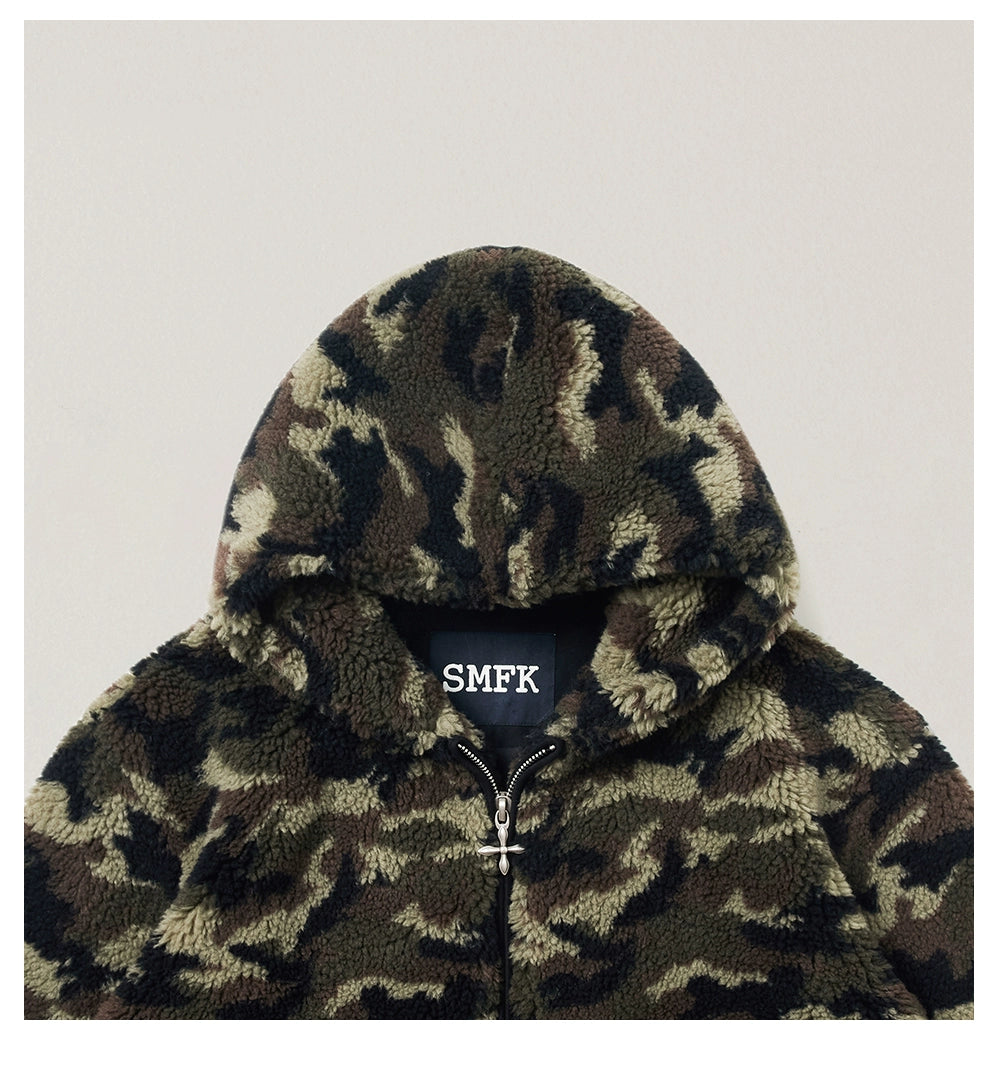Cross Relic Oversized Faux Fur Hoodie