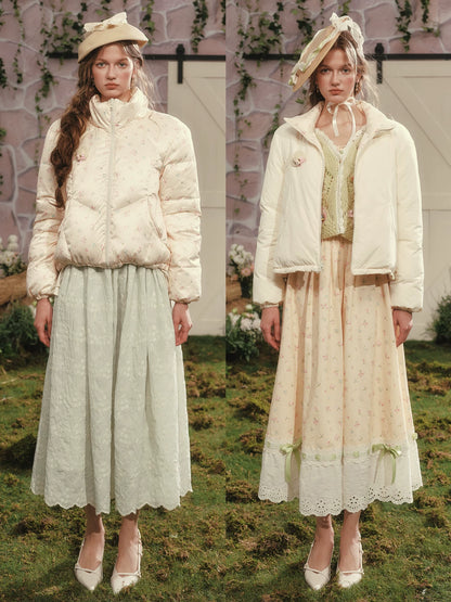 French Cropped Down Puffer Jacket