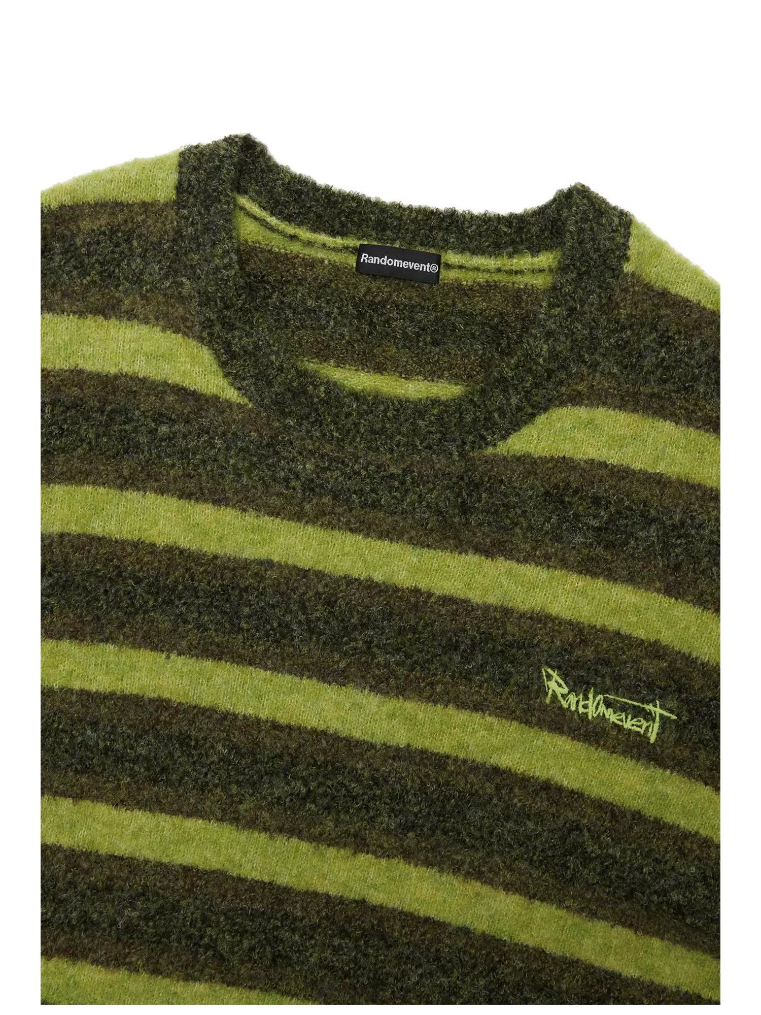 Contrast Stripe Embroidered Knit Sweater