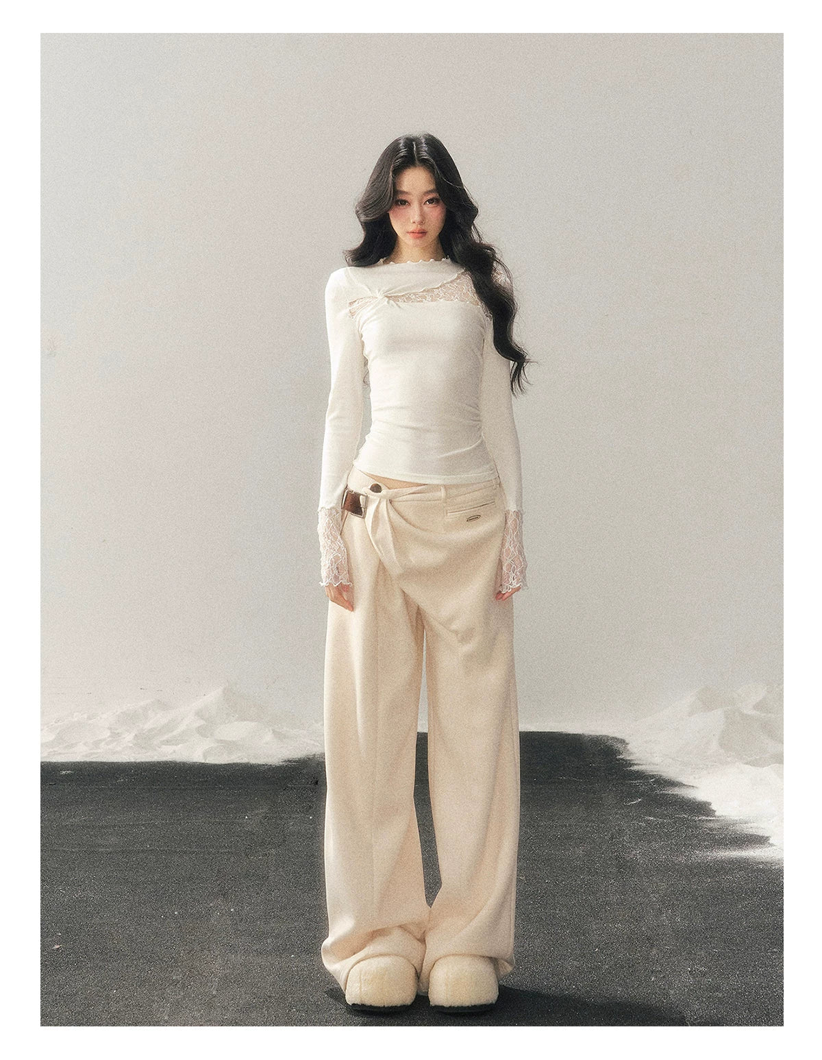 Mock-Neck Slim-Fit Long Sleeve T-Shirt