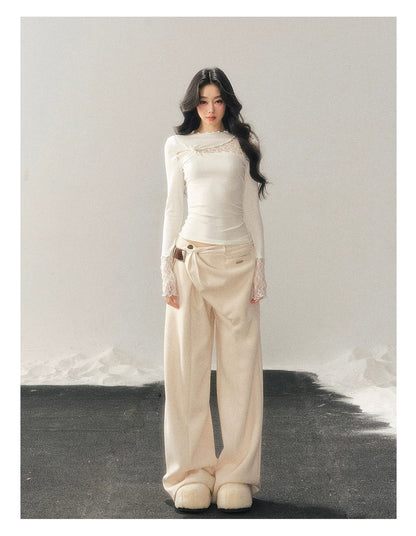 Mock-Neck Slim-Fit Long Sleeve T-Shirt